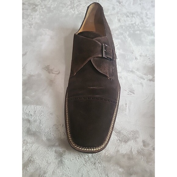 Paolo de Marco Loafer Men\'s Size 13 Brown  Suede Leather Buckle Strap Loafers